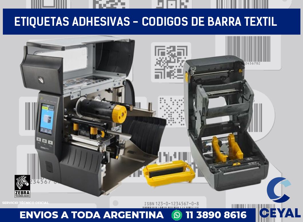 etiquetas adhesivas - codigos de barra textil