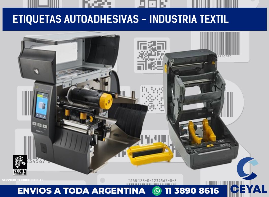 etiquetas autoadhesivas - Industria textil