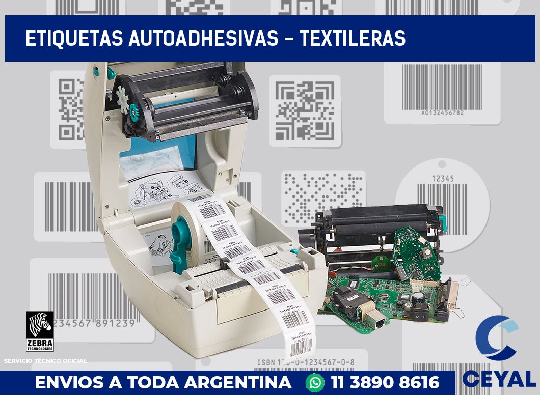 etiquetas autoadhesivas - textileras