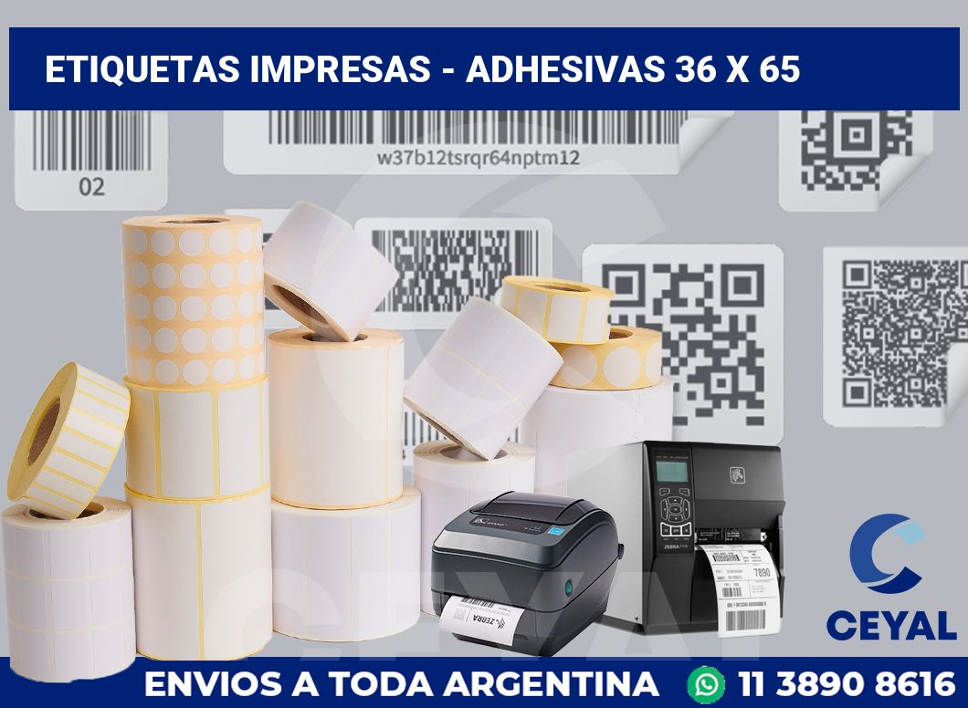 etiquetas impresas - Adhesivas 36 x 65