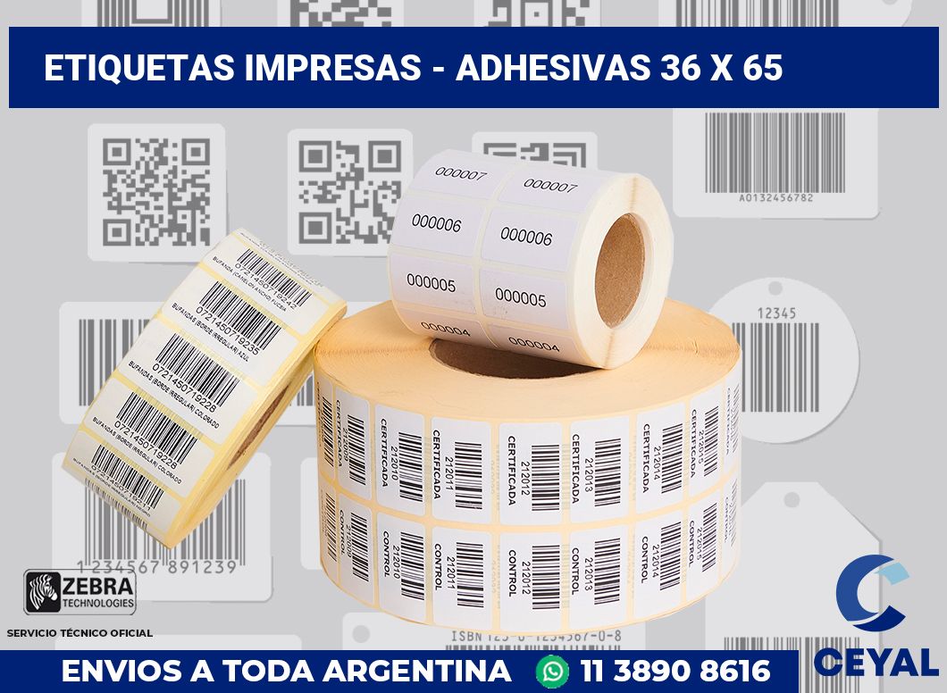 etiquetas impresas – Adhesivas 36 x 65