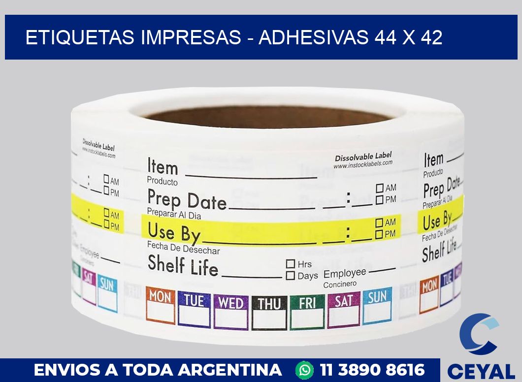 etiquetas impresas – Adhesivas 44 x 42