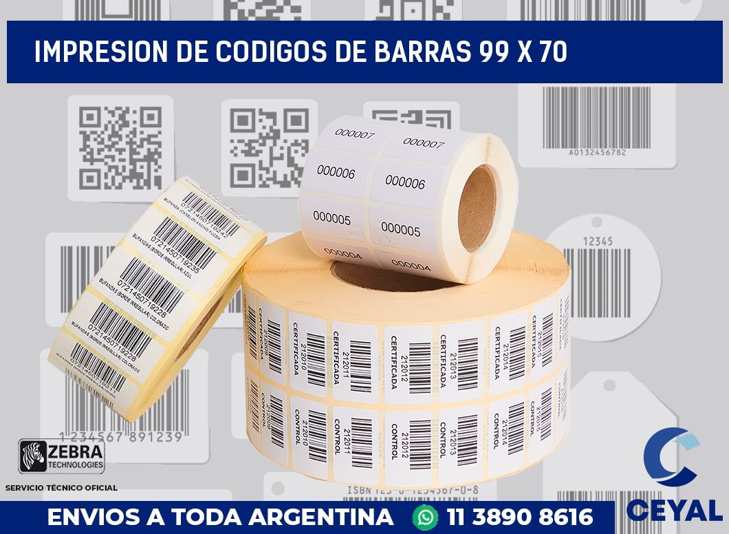 impresion de codigos de barras 99 x 70