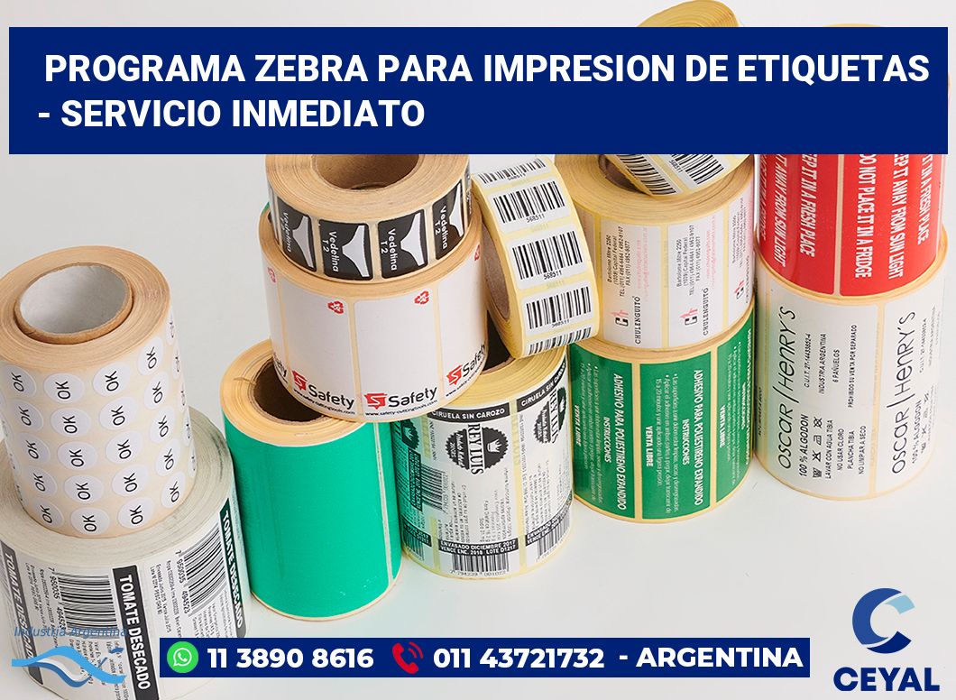 programa zebra para impresion de etiquetas  - Servicio inmediato