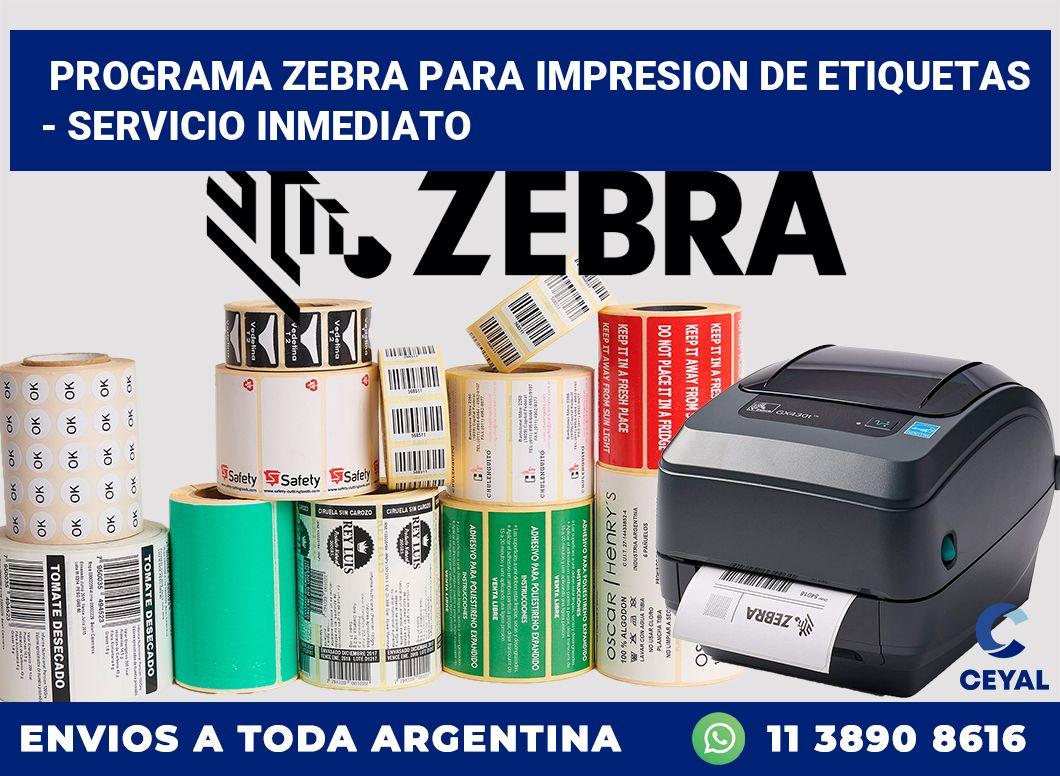 programa zebra para impresion de etiquetas  – Servicio inmediato