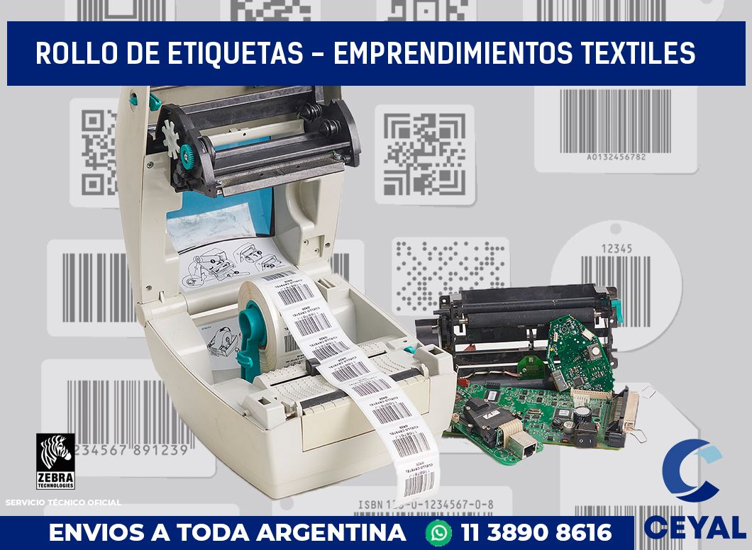 rollo de etiquetas - Emprendimientos textiles