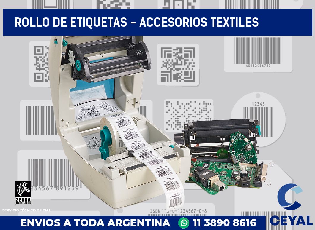 rollo de etiquetas - accesorios textiles