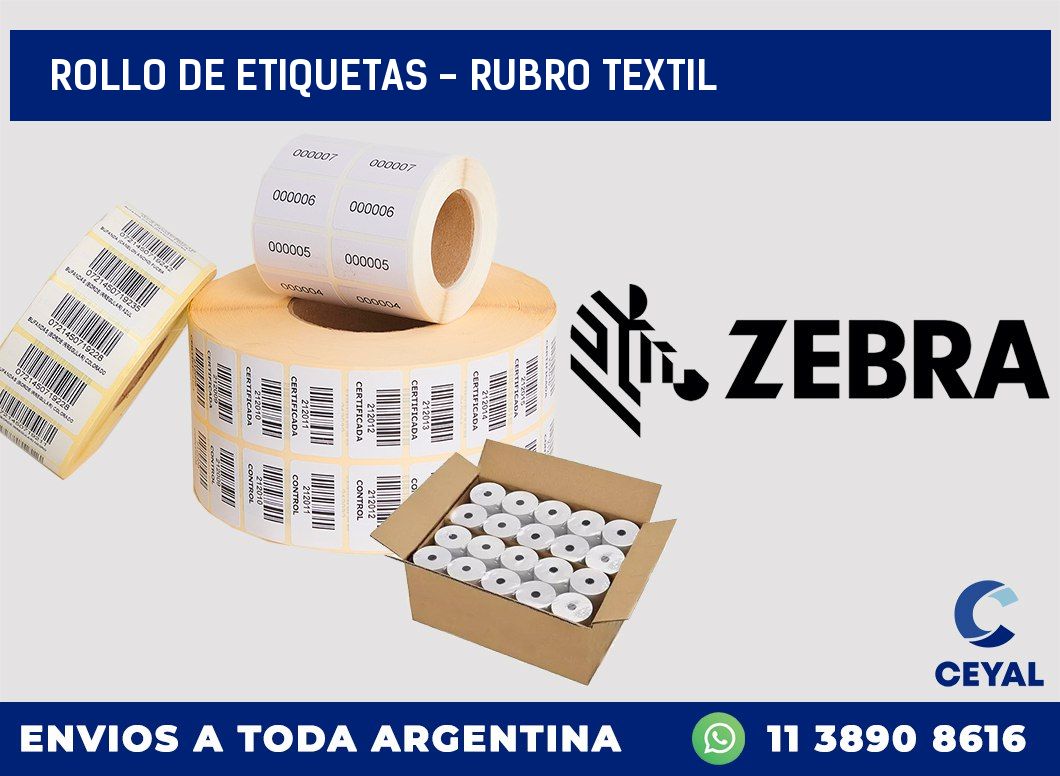 rollo de etiquetas - rubro textil