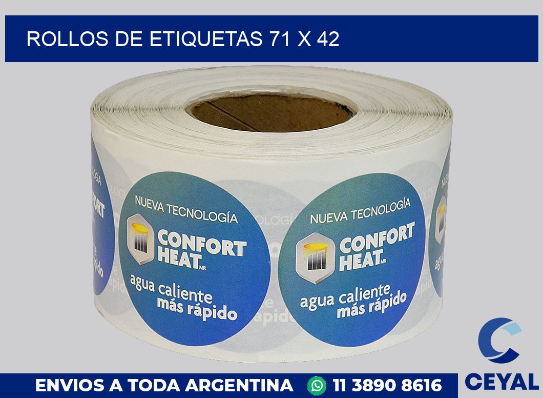 rollos de etiquetas 71 x 42