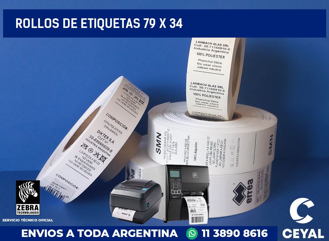 rollos de etiquetas 79 x 34