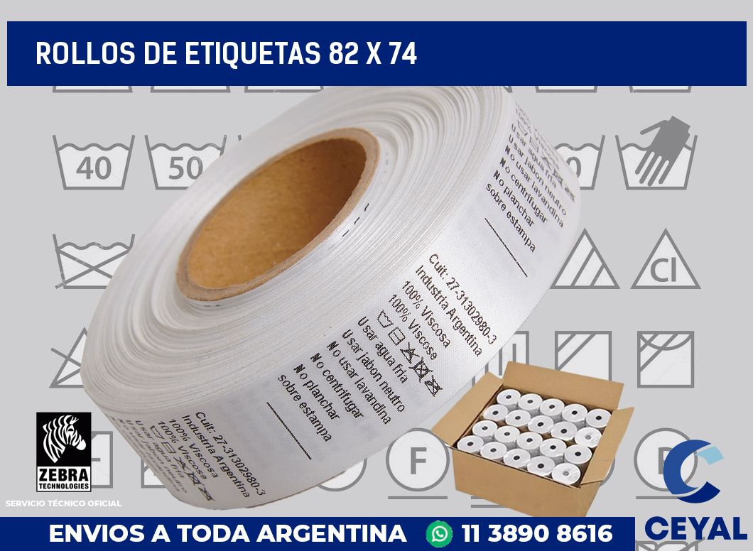 rollos de etiquetas 82 x 74