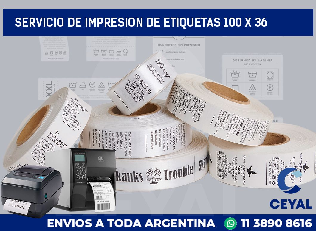 servicio de impresion de etiquetas 100 x 36