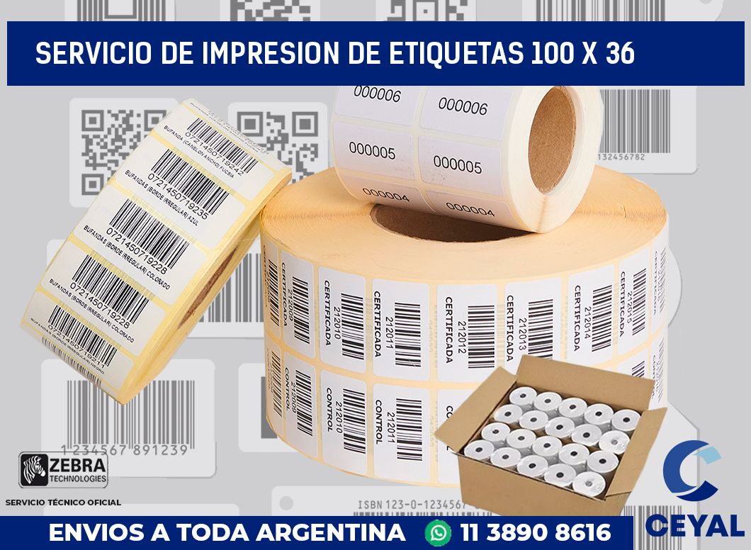 servicio de impresion de etiquetas 100 x 36