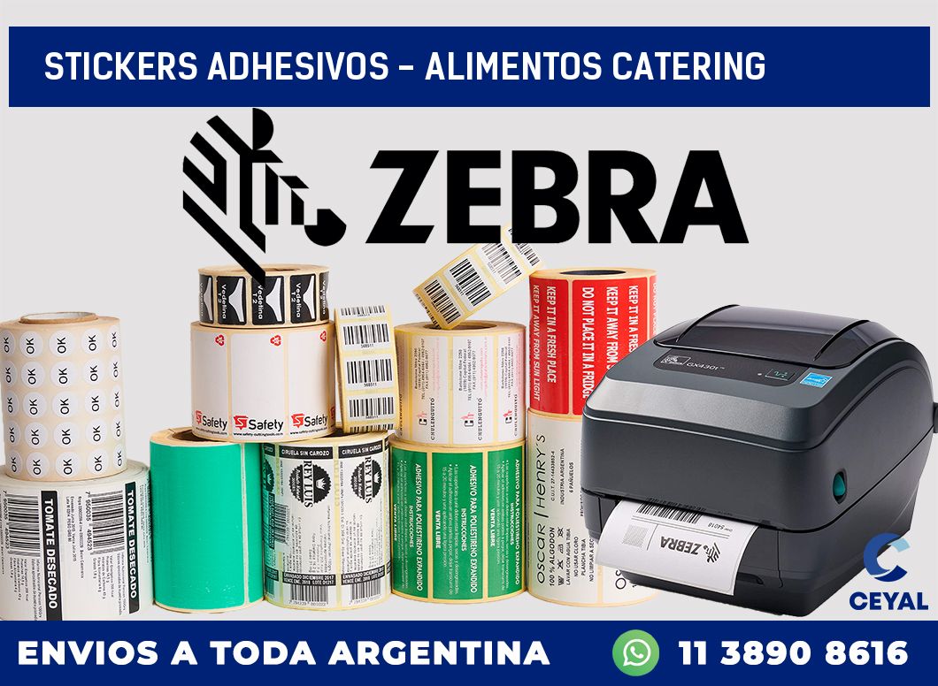 stickers adhesivos - alimentos catering