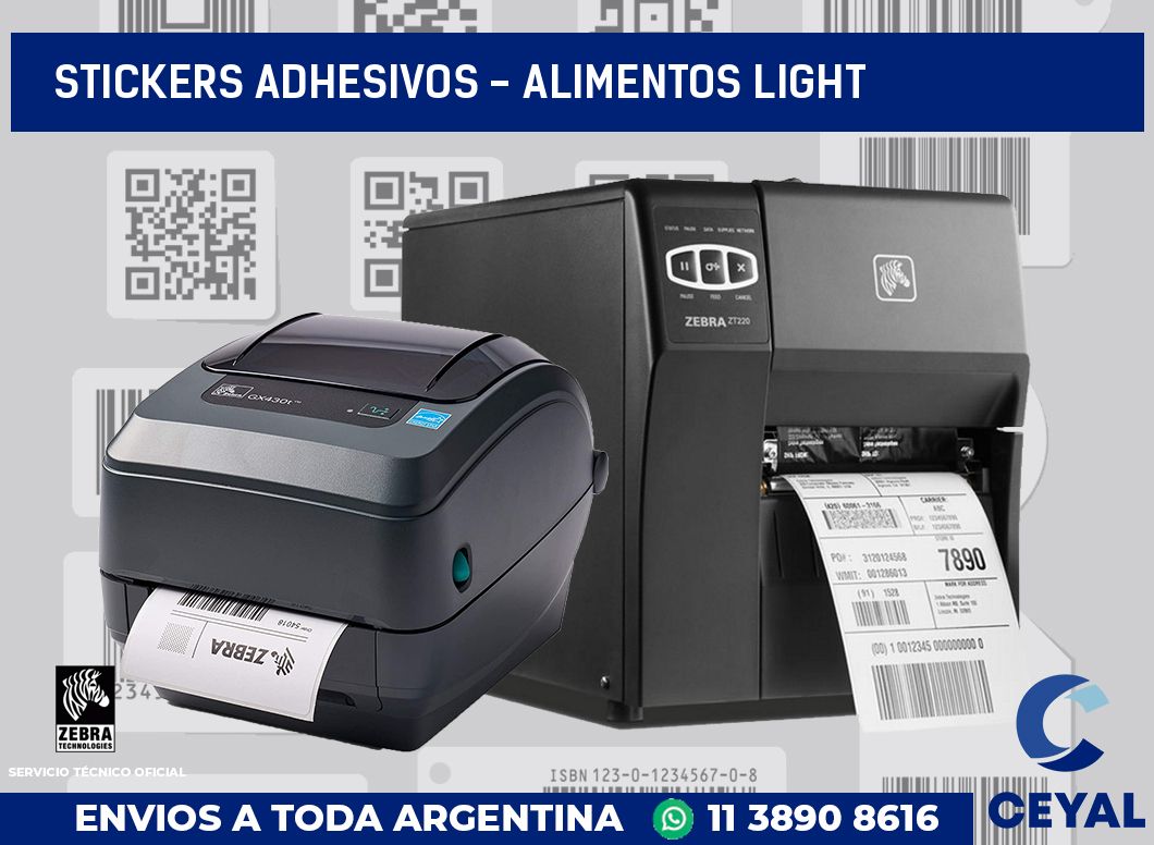 stickers adhesivos - alimentos light