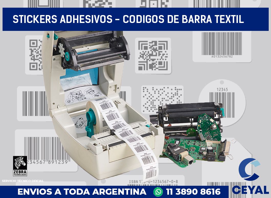 stickers adhesivos - codigos de barra textil