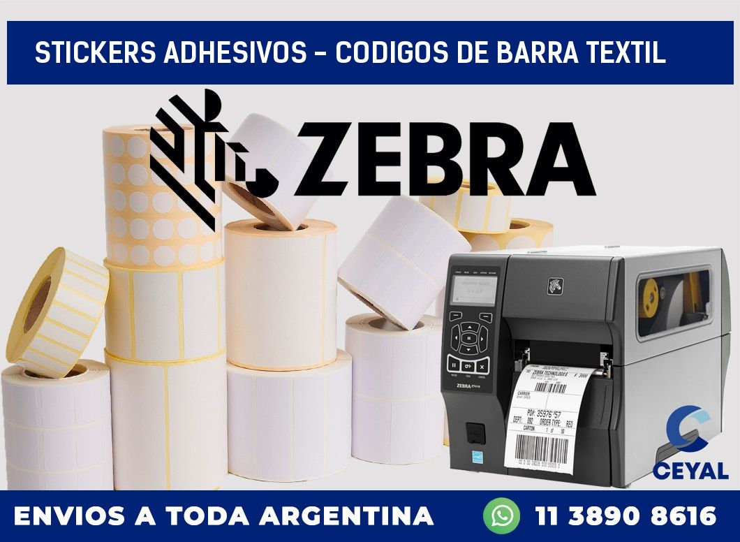 stickers adhesivos - codigos de barra textil