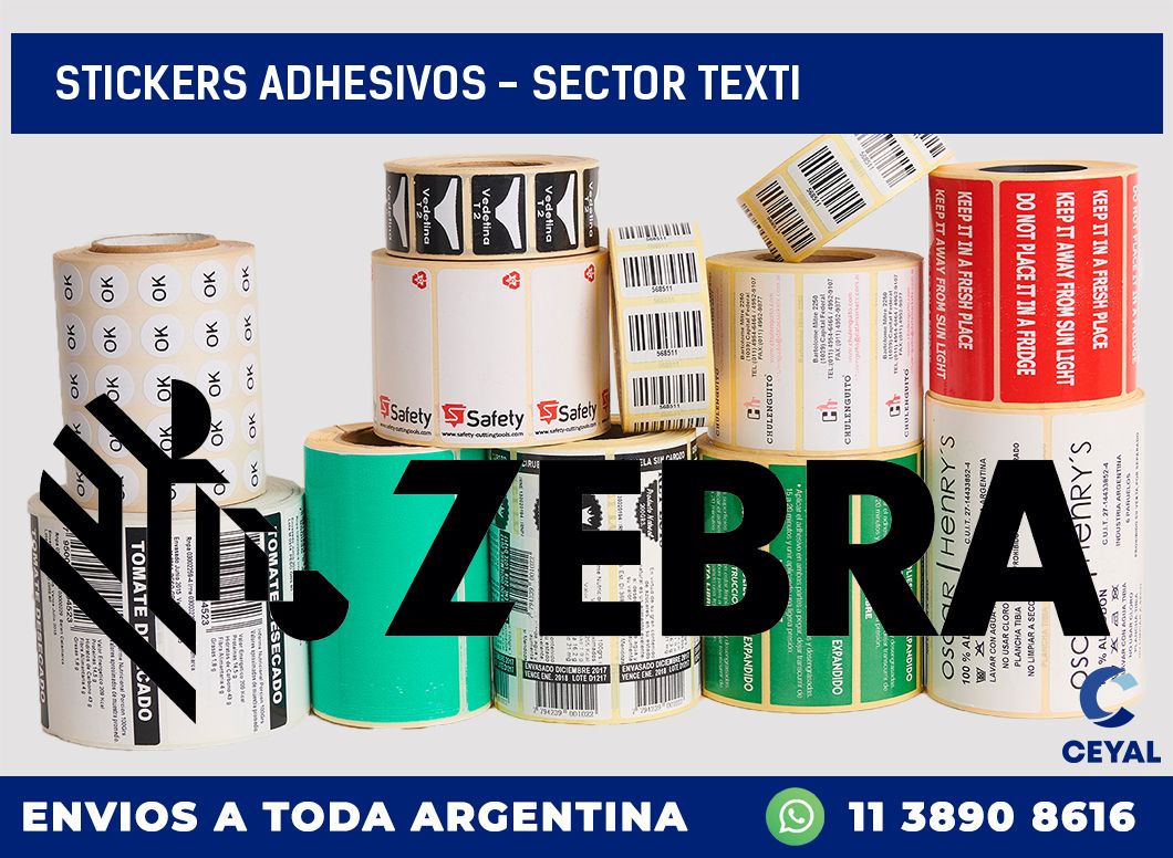 stickers adhesivos – sector texti