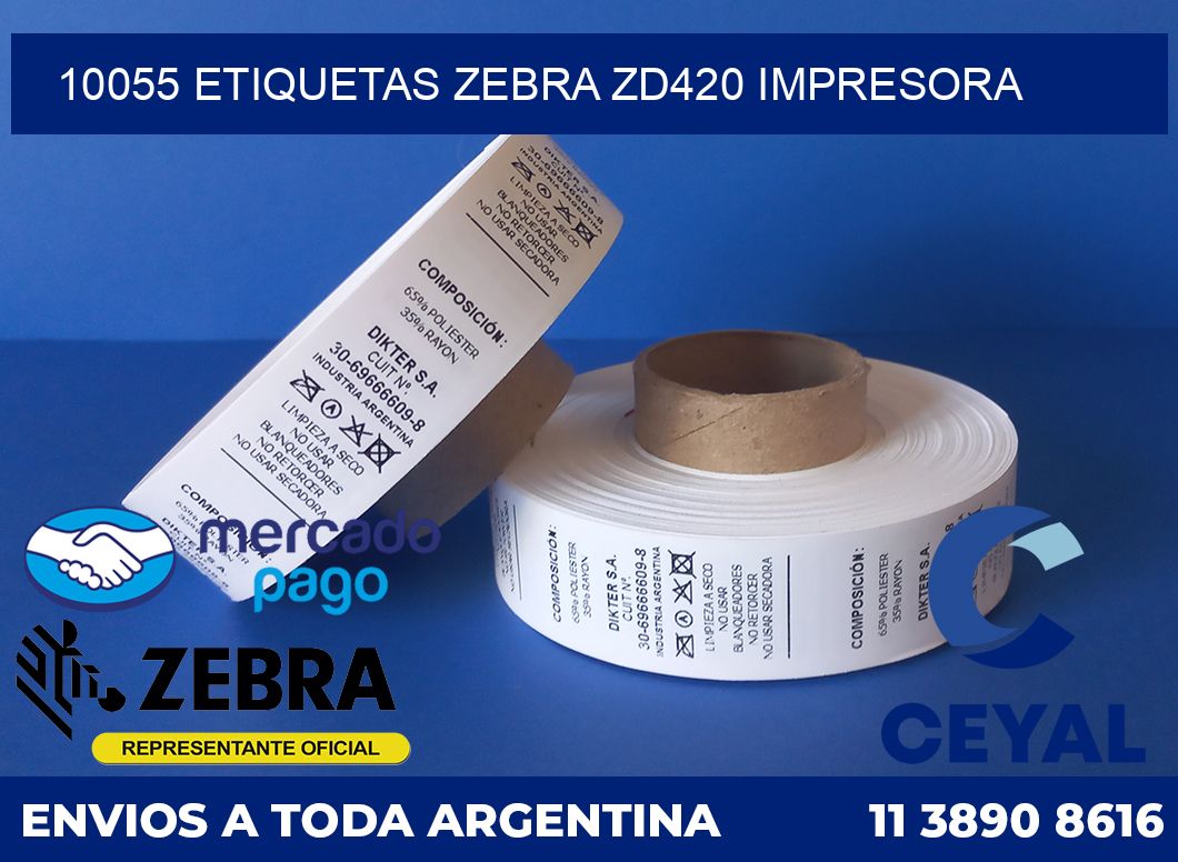 10055 etiquetas Zebra zd420 impresora