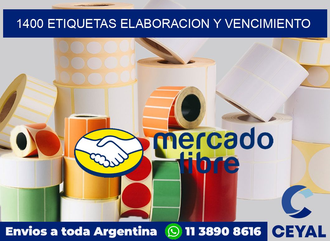 1400 Etiquetas elaboracion y vencimiento