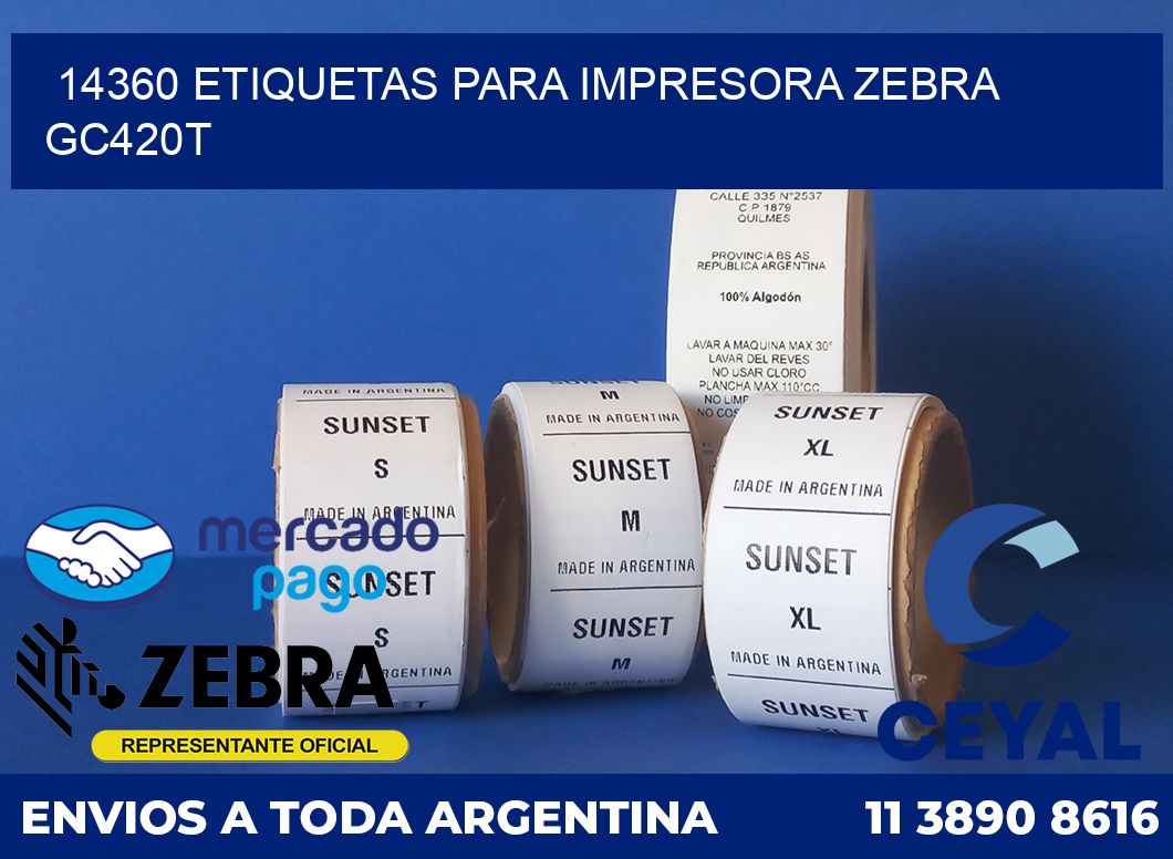 14360 etiquetas para impresora zebra GC420T