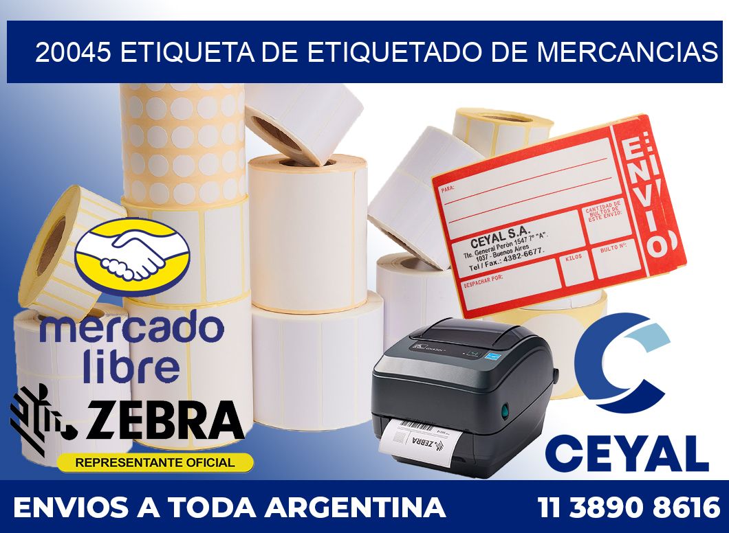 20045 Etiqueta de etiquetado de mercancias