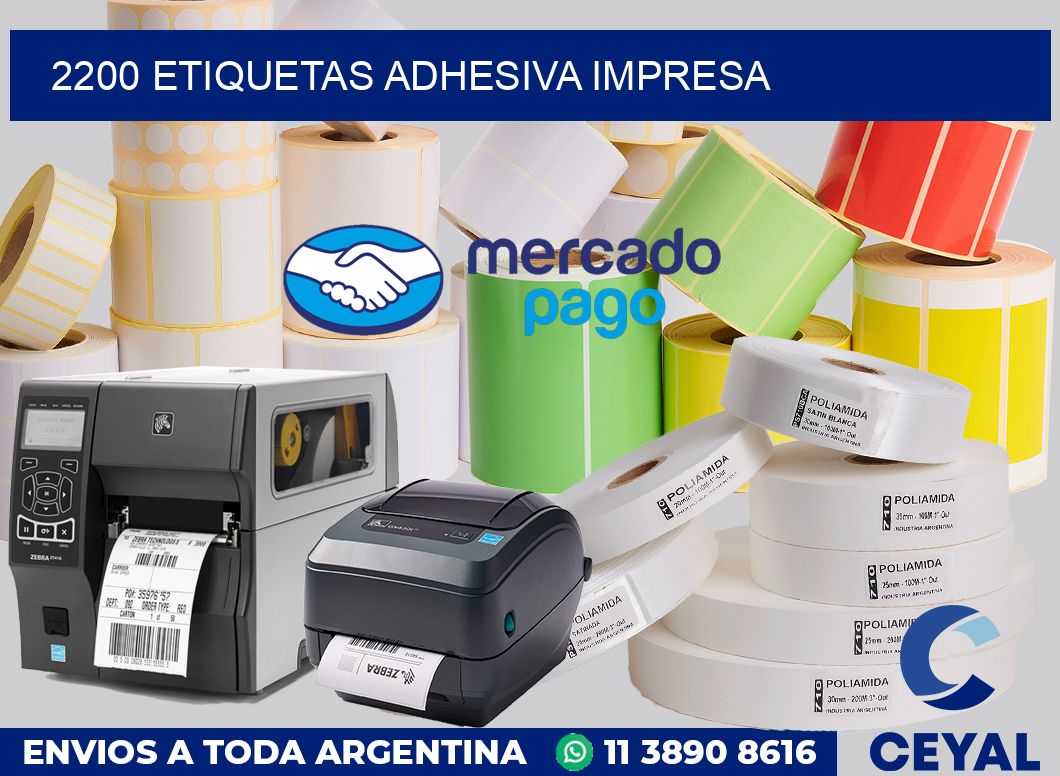 2200 etiquetas adhesiva impresa