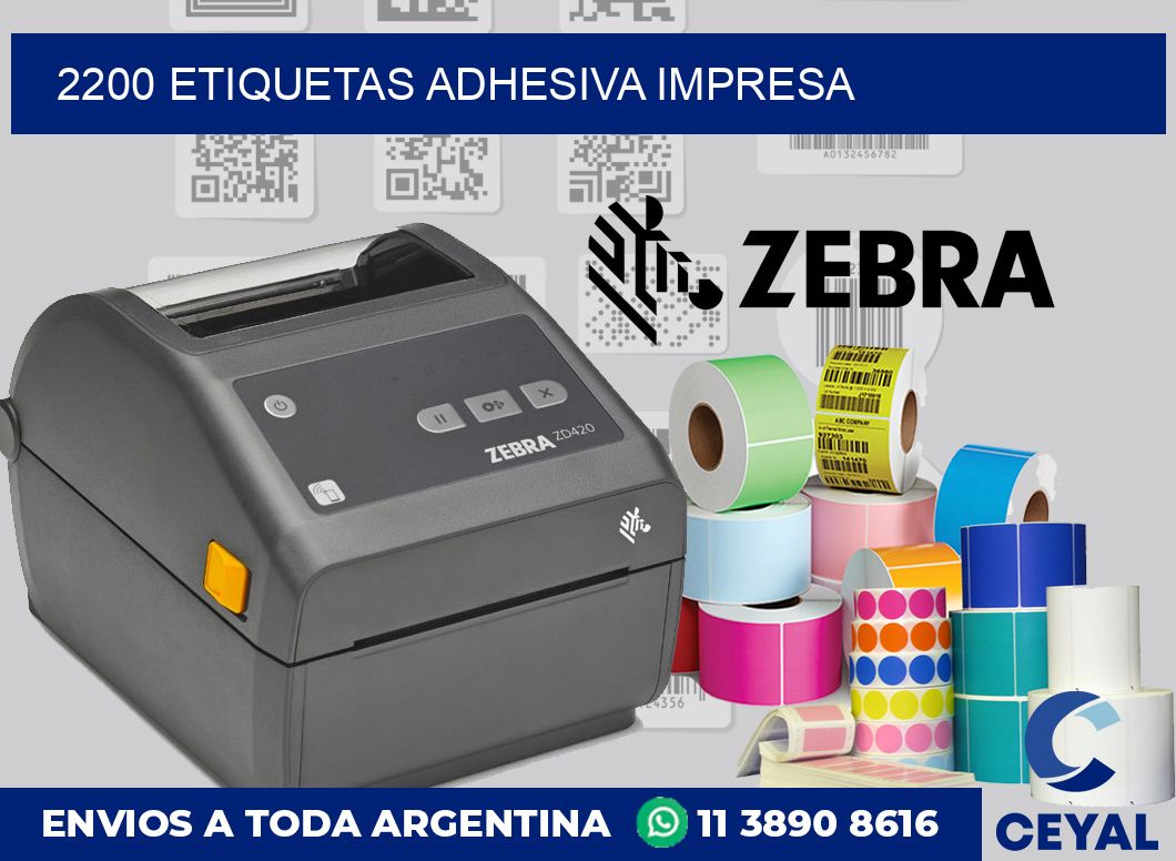 2200 etiquetas adhesiva impresa