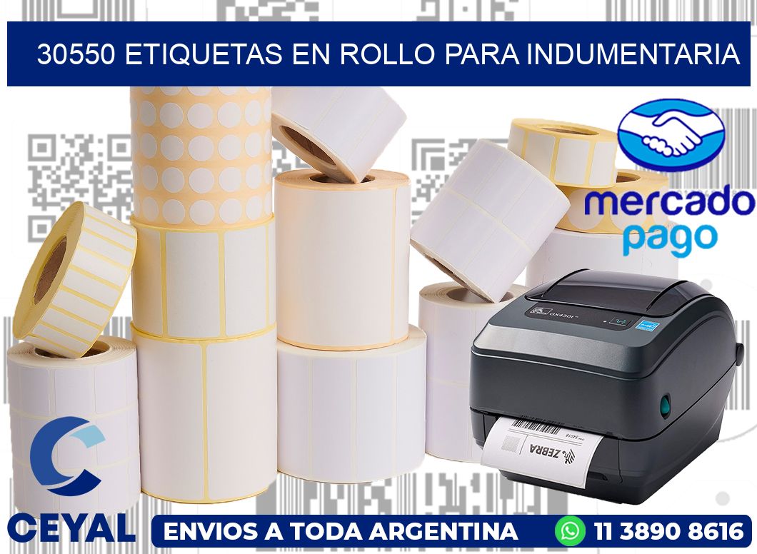 30550 Etiquetas en rollo para indumentaria