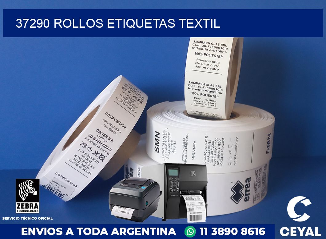 37290 rollos etiquetas textil