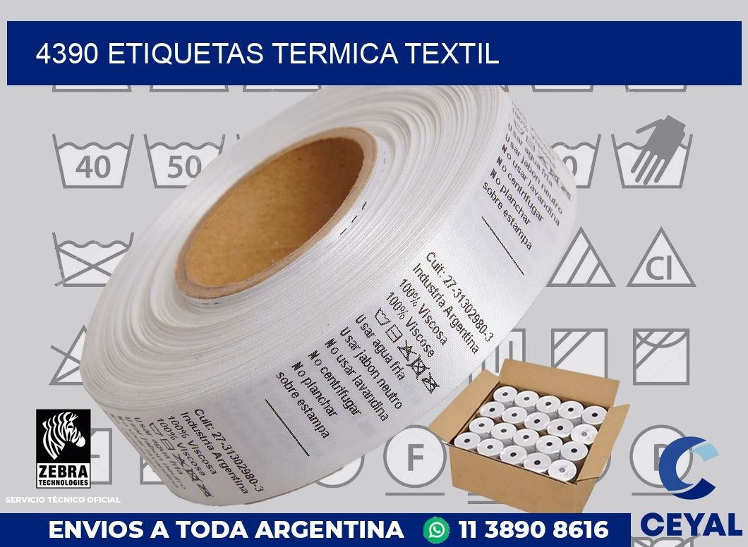 4390 etiquetas termica textil