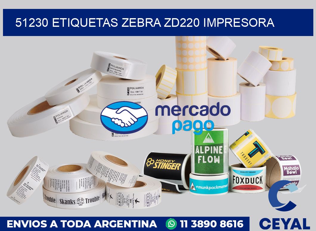 51230 etiquetas Zebra zd220 impresora