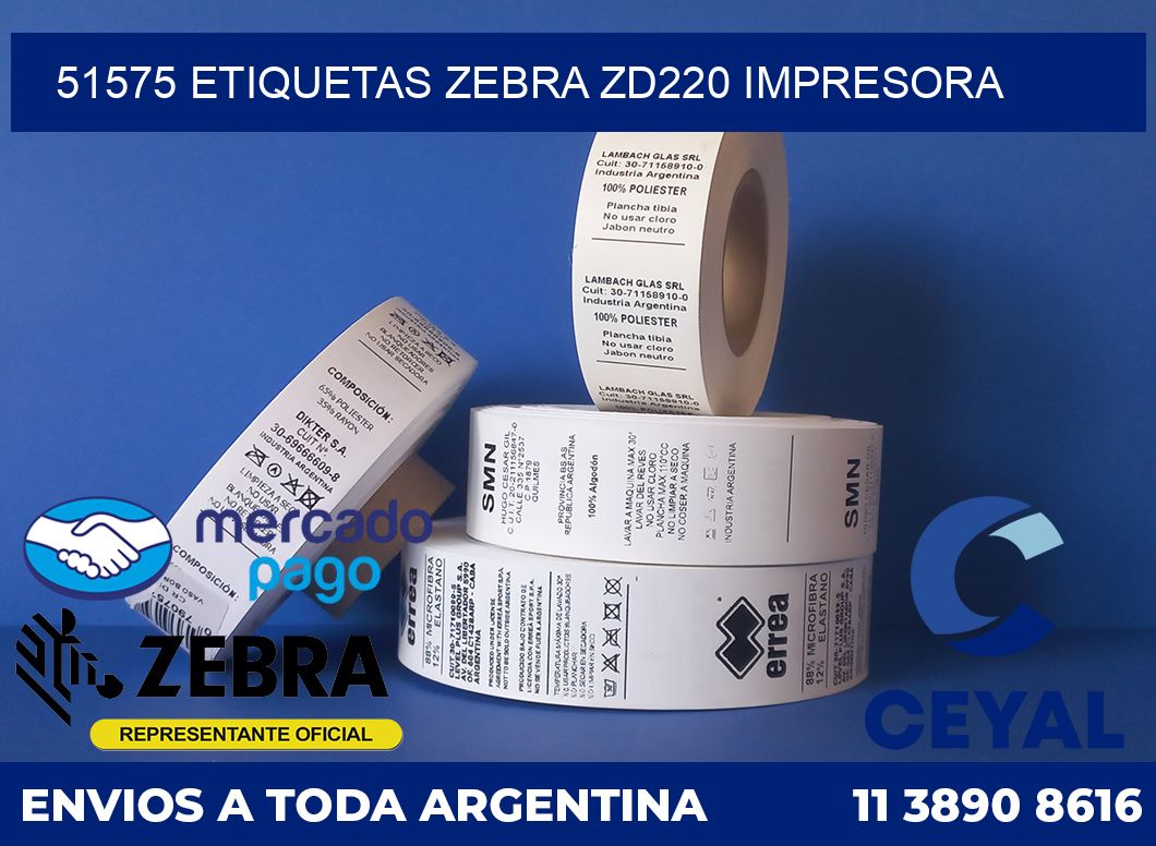 51575 etiquetas Zebra zd220 impresora