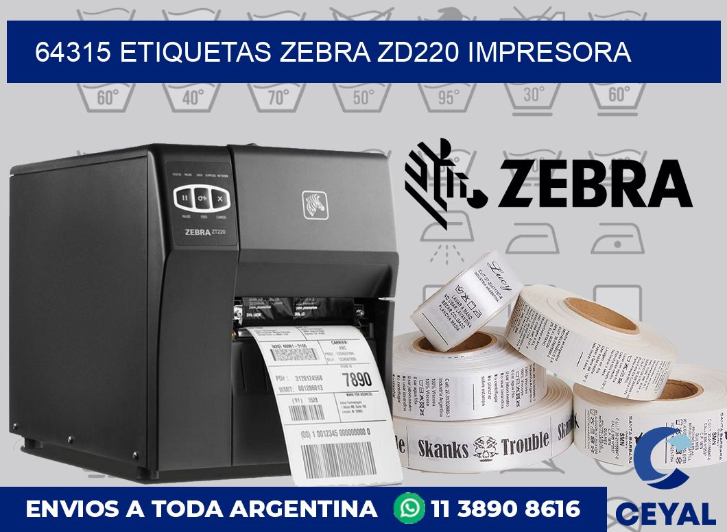 64315 etiquetas Zebra zd220 impresora