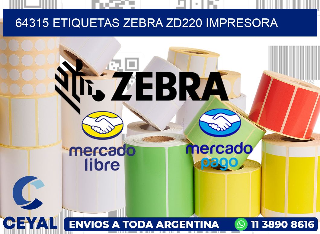 64315 etiquetas Zebra zd220 impresora