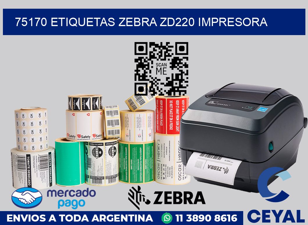 75170 etiquetas Zebra zd220 impresora