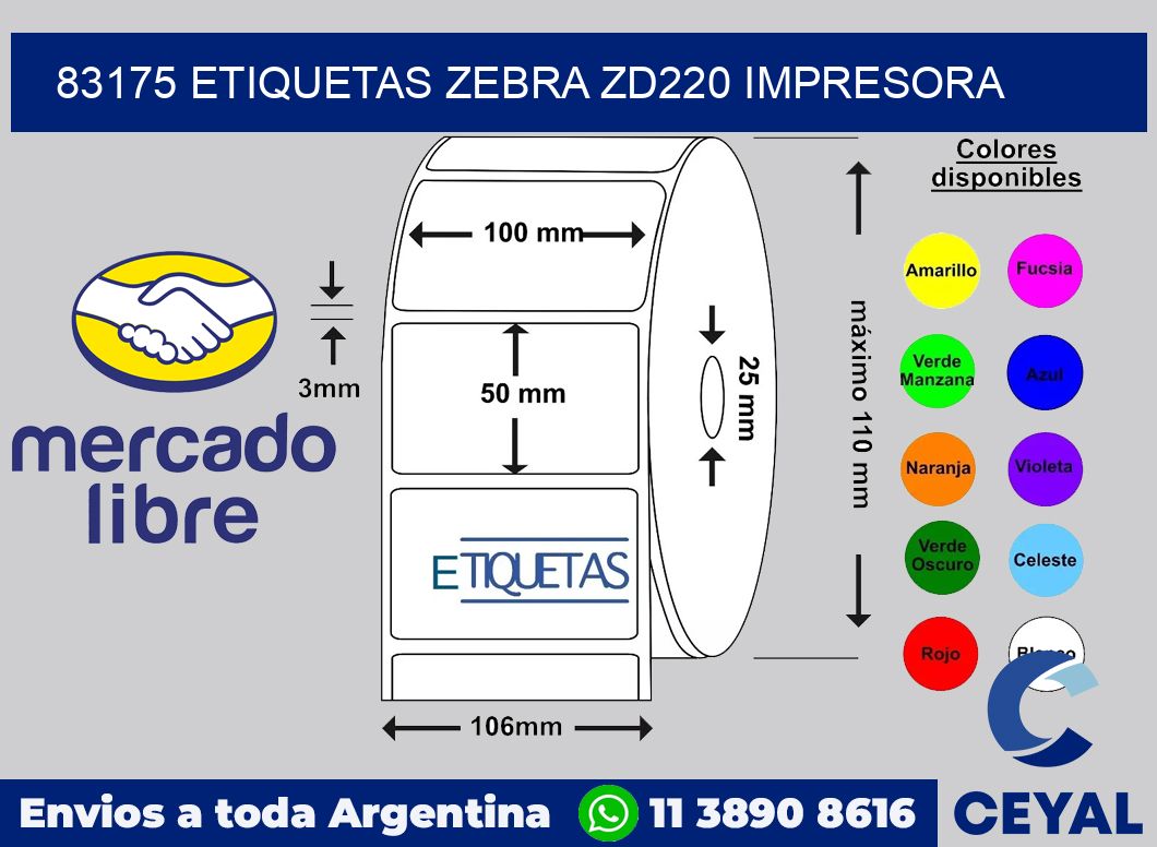 83175 etiquetas Zebra zd220 impresora