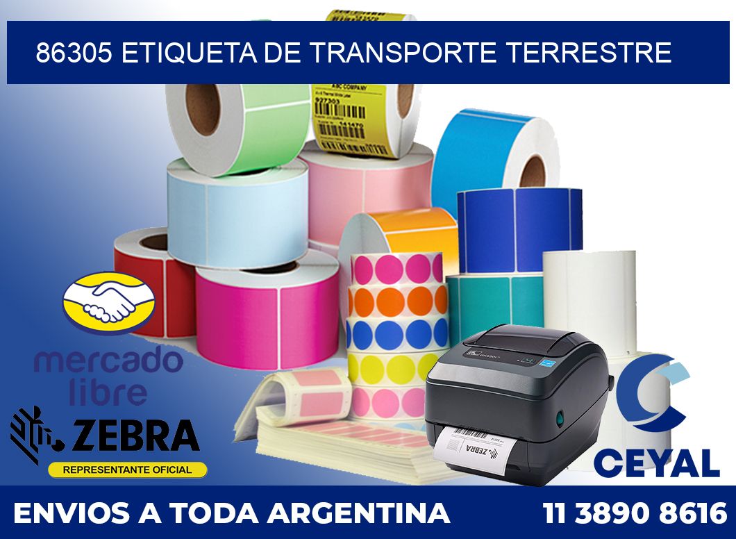 86305 Etiqueta de transporte terrestre