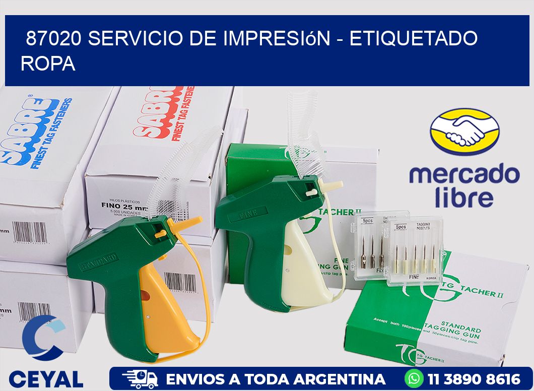 87020 Servicio de impresión - Etiquetado ropa