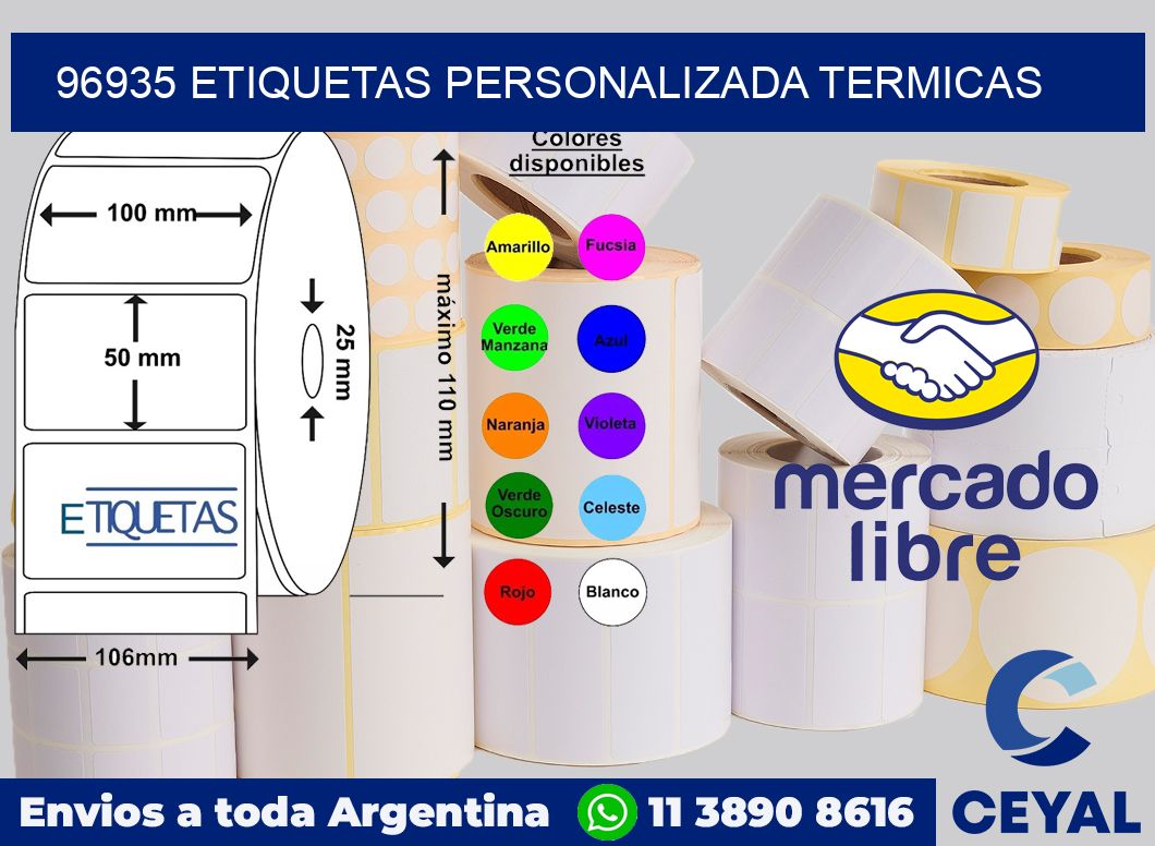 96935 etiquetas personalizada termicas