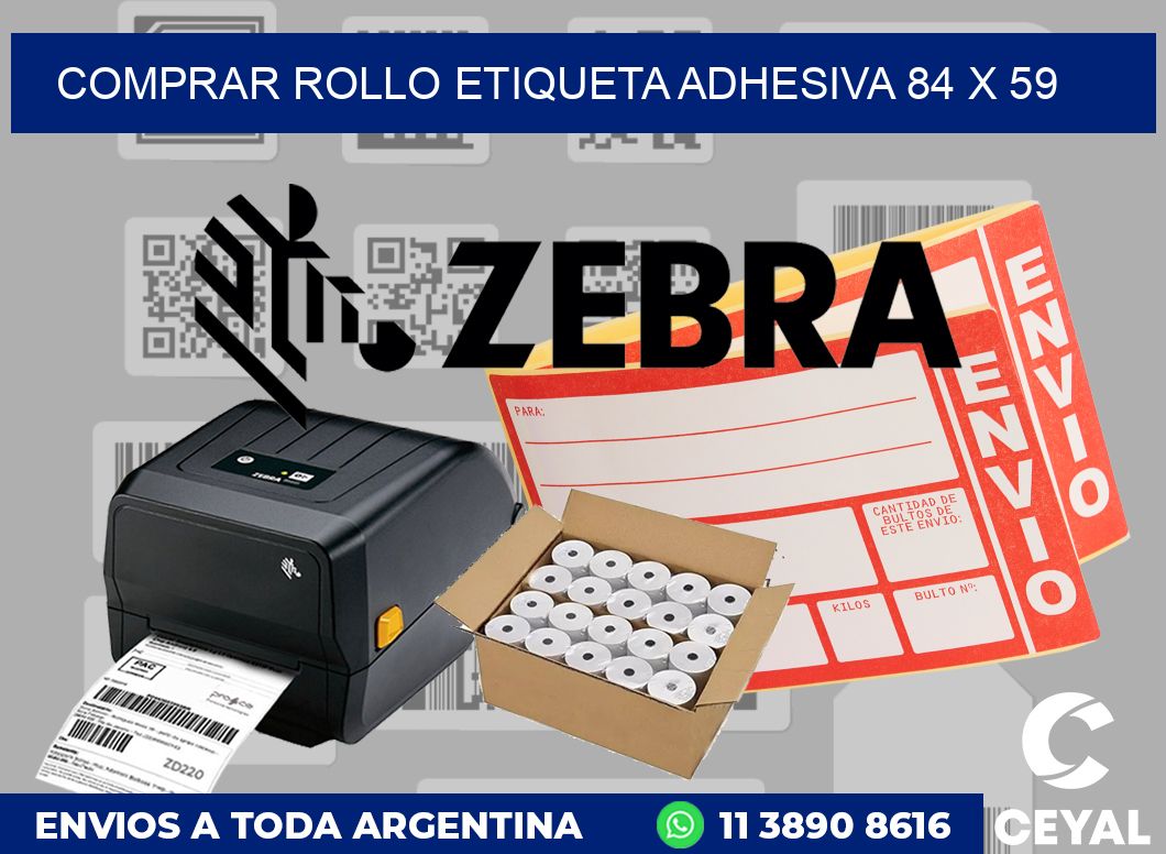 Comprar rollo etiqueta adhesiva 84 x 59