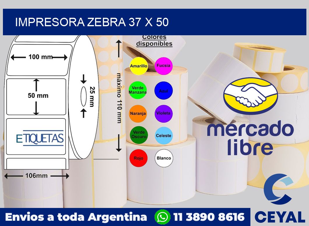 Impresora Zebra 37 x 50