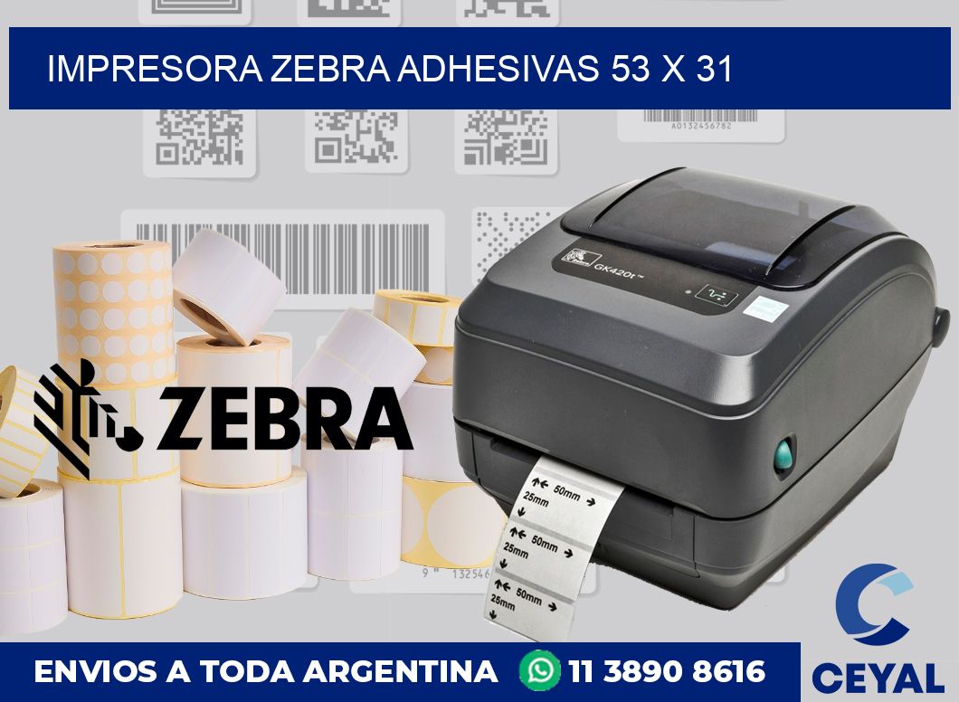 Impresora Zebra adhesivas 53 x 31