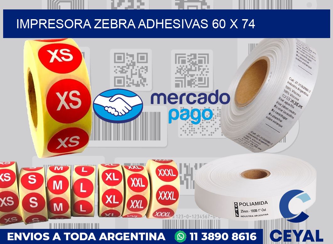 Impresora Zebra adhesivas 60 x 74