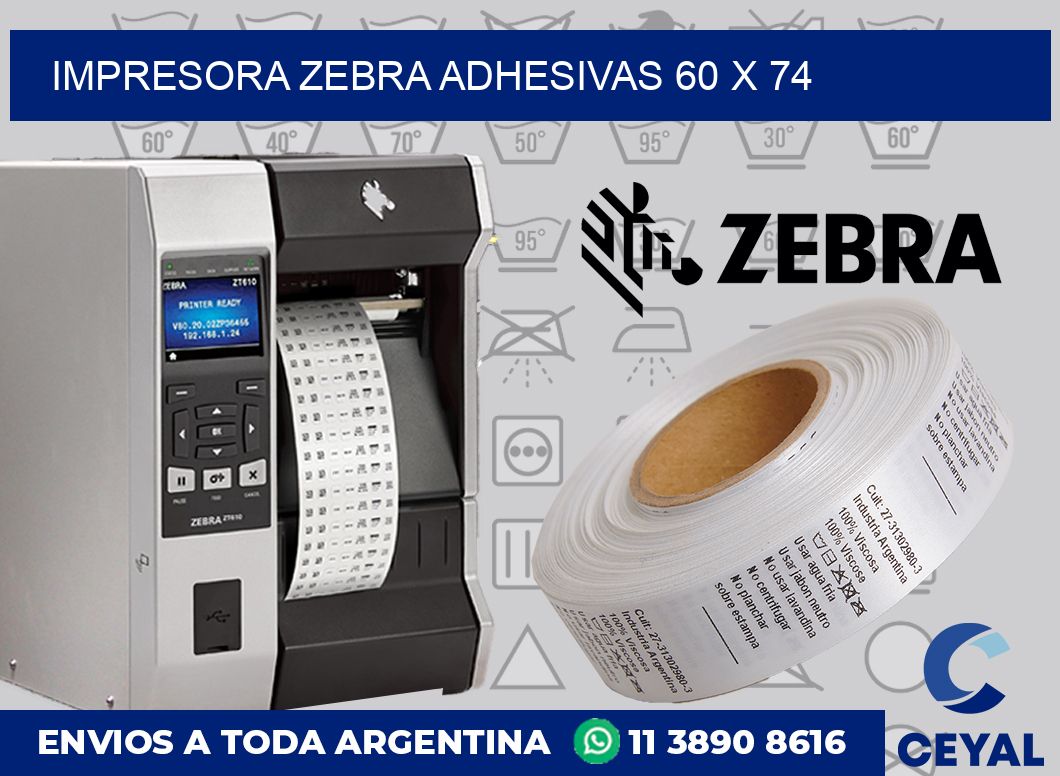 Impresora Zebra adhesivas 60 x 74