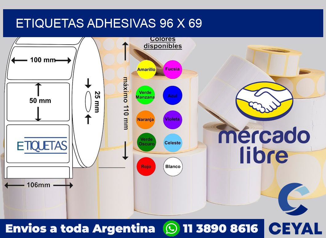 etiquetas adhesivas 96 x 69