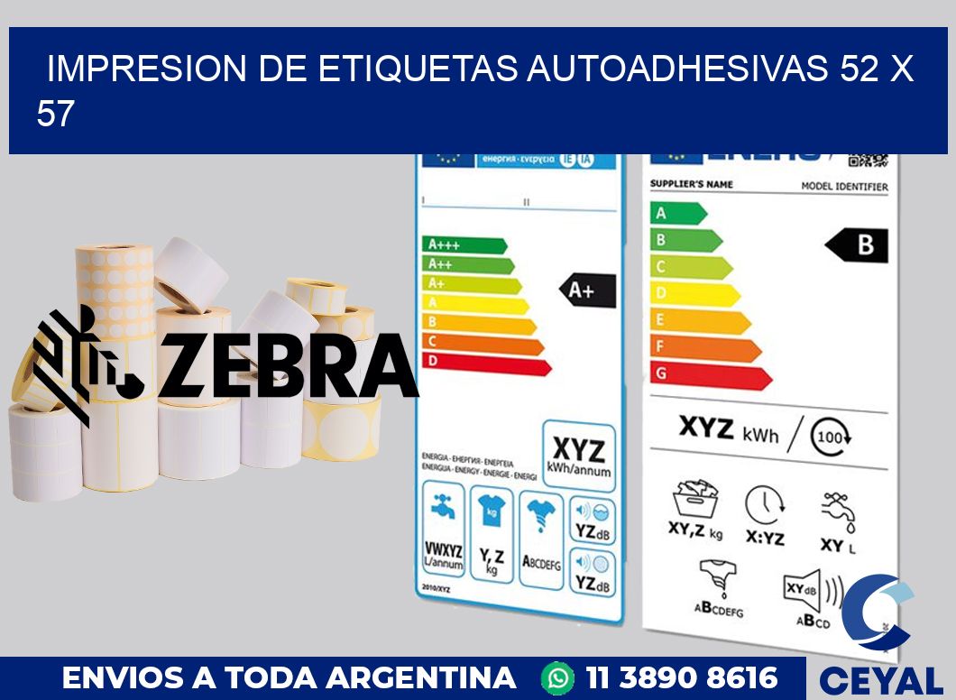 impresion de etiquetas autoadhesivas 52 x 57