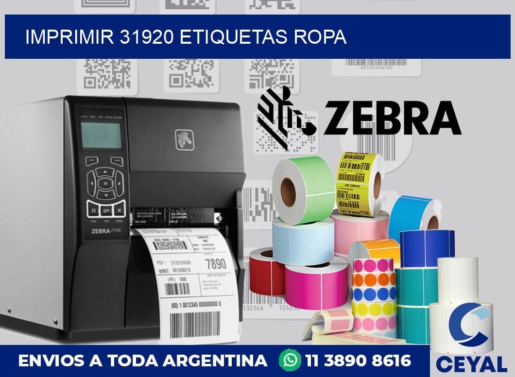 imprimir 31920 etiquetas ropa