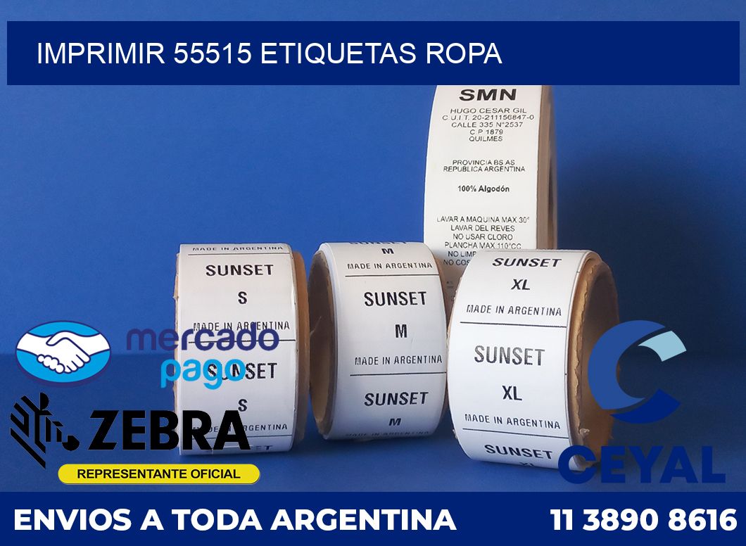 imprimir 55515 etiquetas ropa