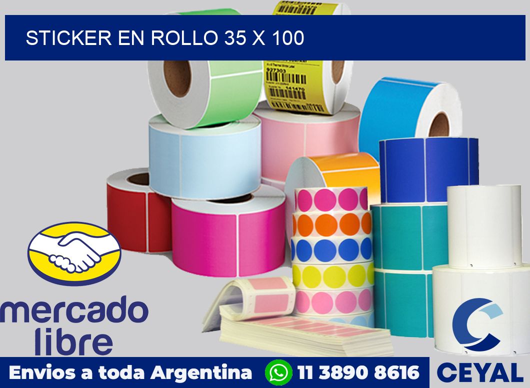 sticker en rollo 35 x 100